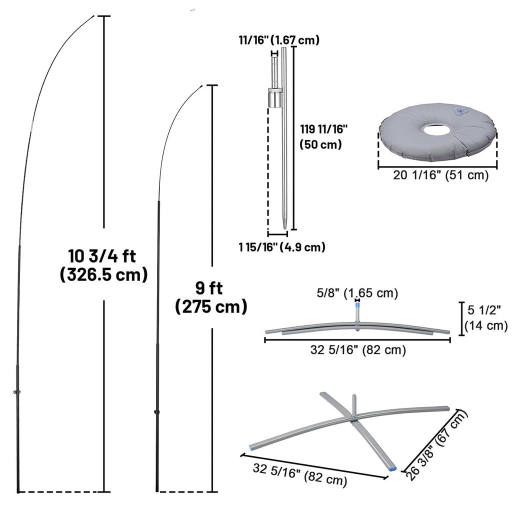 Yescom Feather Flag Pole Kit - 10 Sets, Base Type Options