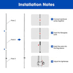 Yescom Feather Flag Pole Kit - 10 Sets, Base Type Options