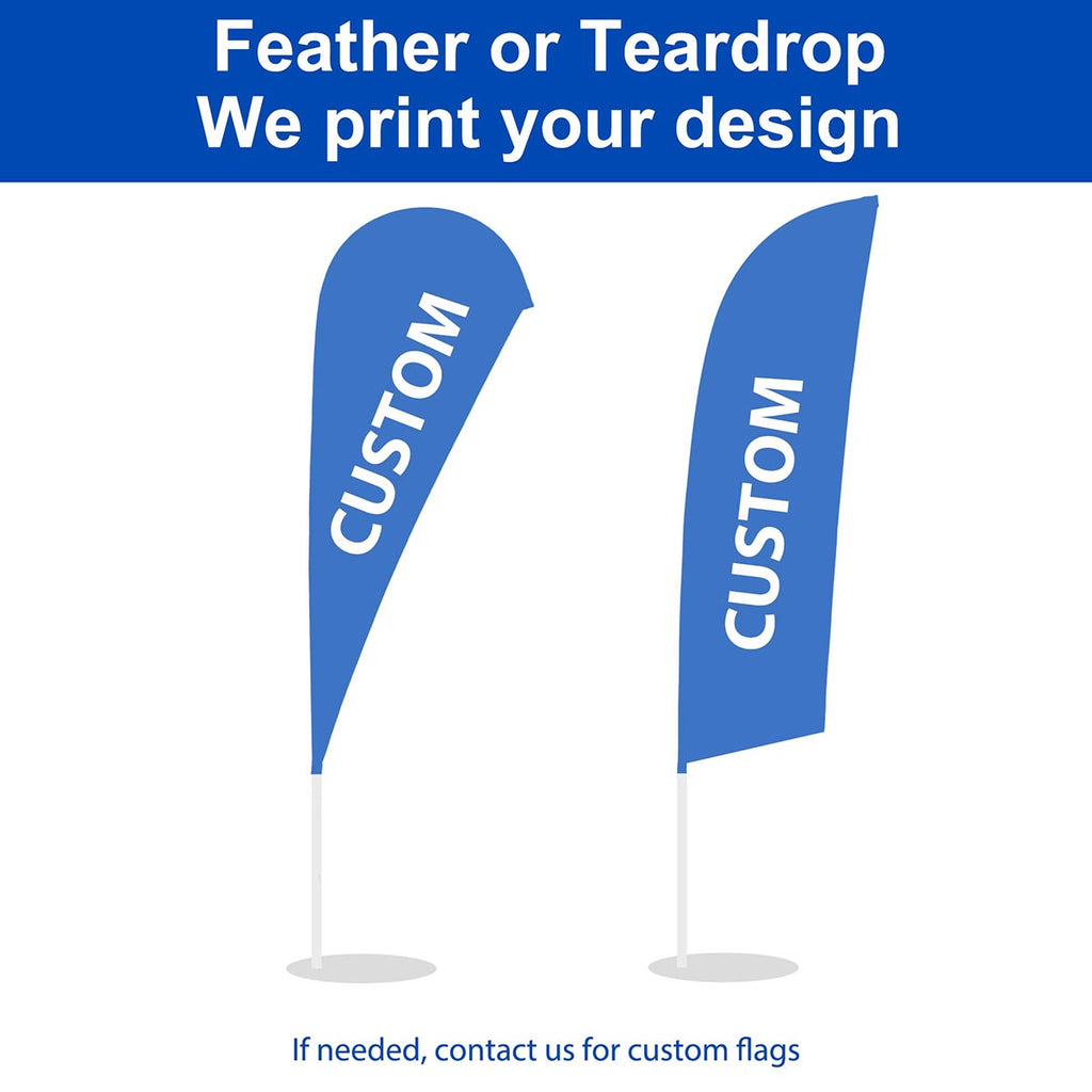 Yescom Teardrop Flag Pole Kit - 10 Sets, Base Type Options