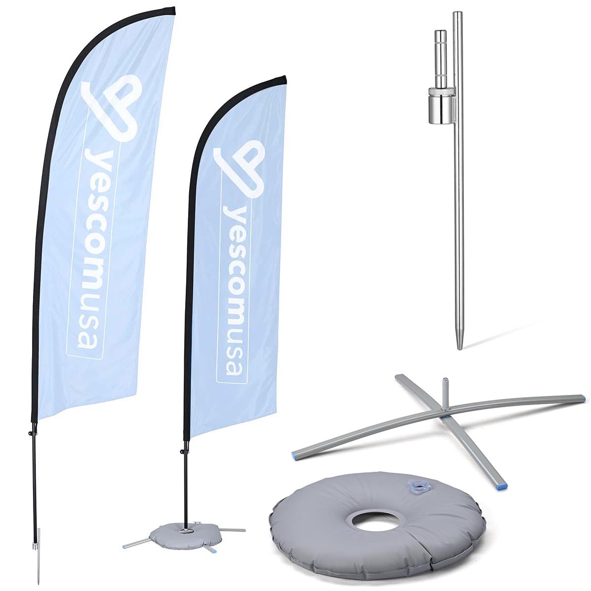 Yescom Feather Flag Pole Kit - 10 Sets, Base Type Options