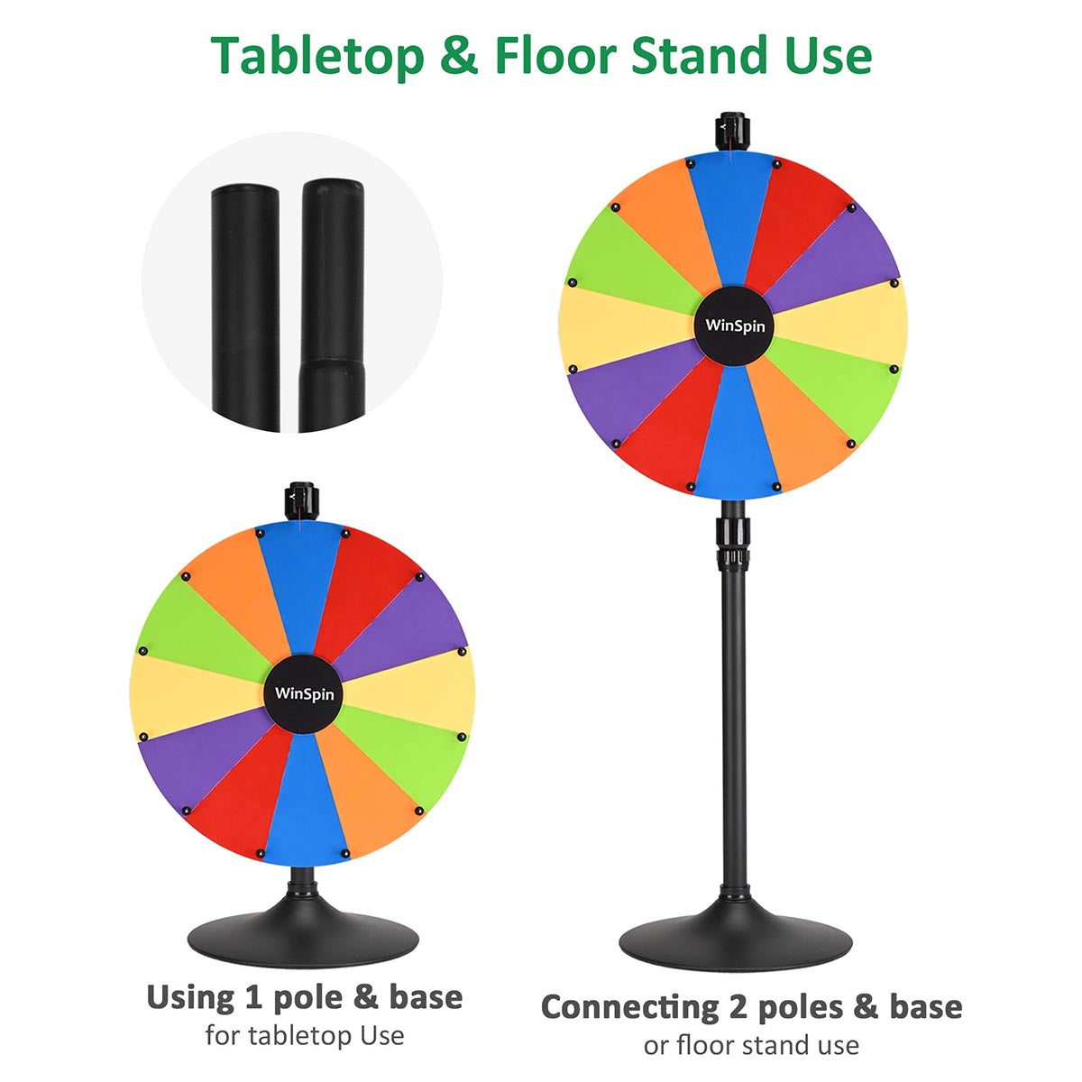 WinSpin Prize Wheel 2in1 Floor Stand for Prize Wheels