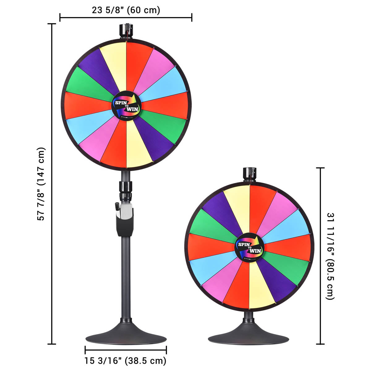 WinSpin 24" 14 Slot Floor Stand Color Clicker Dry Erase Prize Wheel