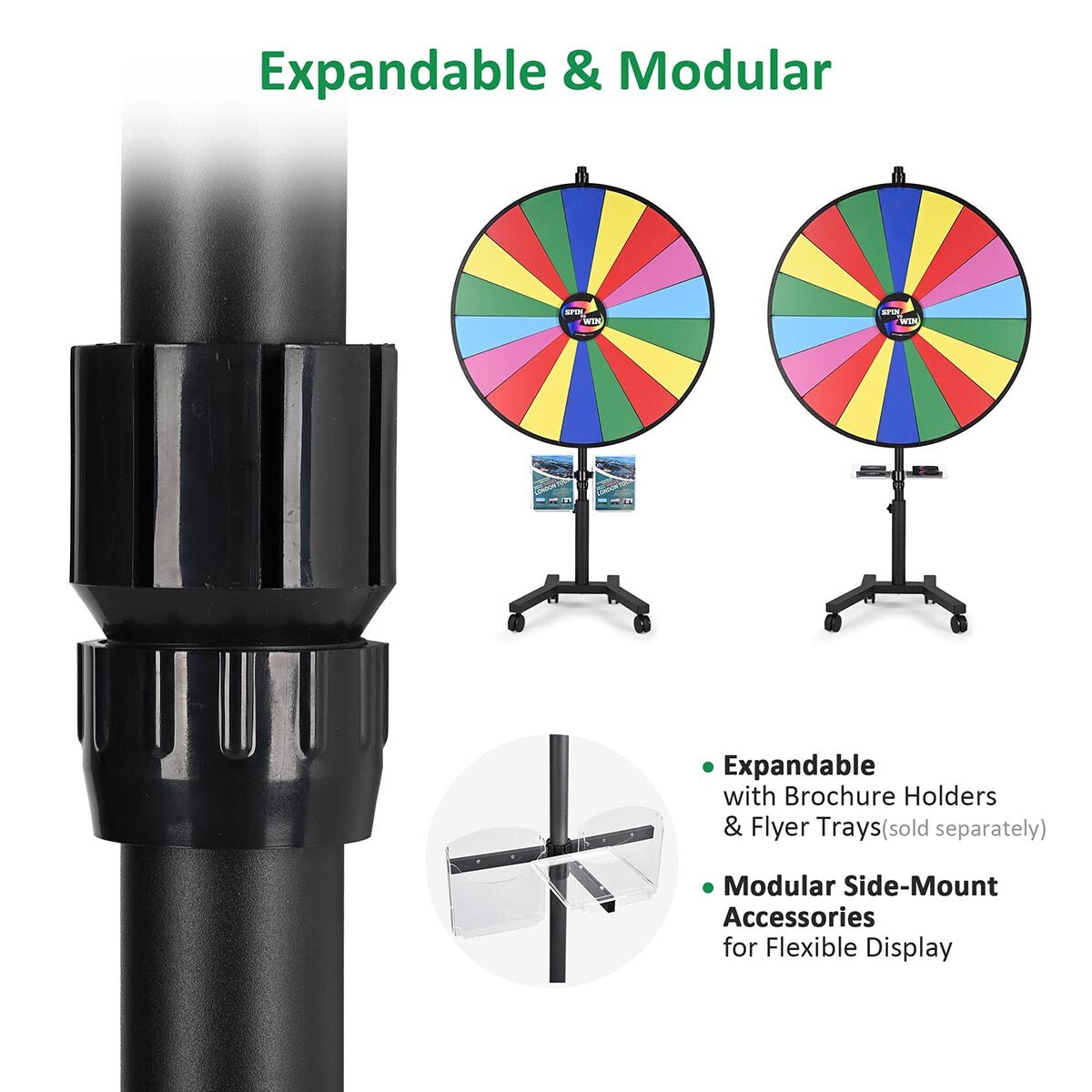 WinSpin 48" Rolling Stand Prize Wheel Color