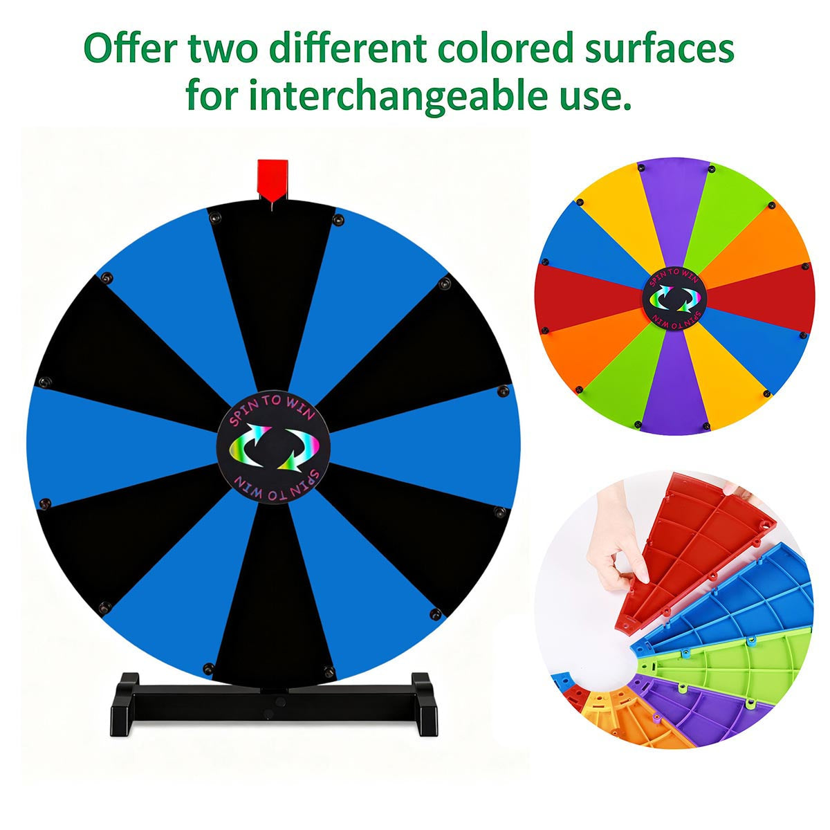 WinSpin 24" Modular Dry Erase Spin Wheel Customizable Color Slots(12)