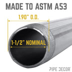 1 1/2 in. x 24 in. Black Pipe