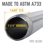 1 1/4 in. x 10 in. Black Pipe