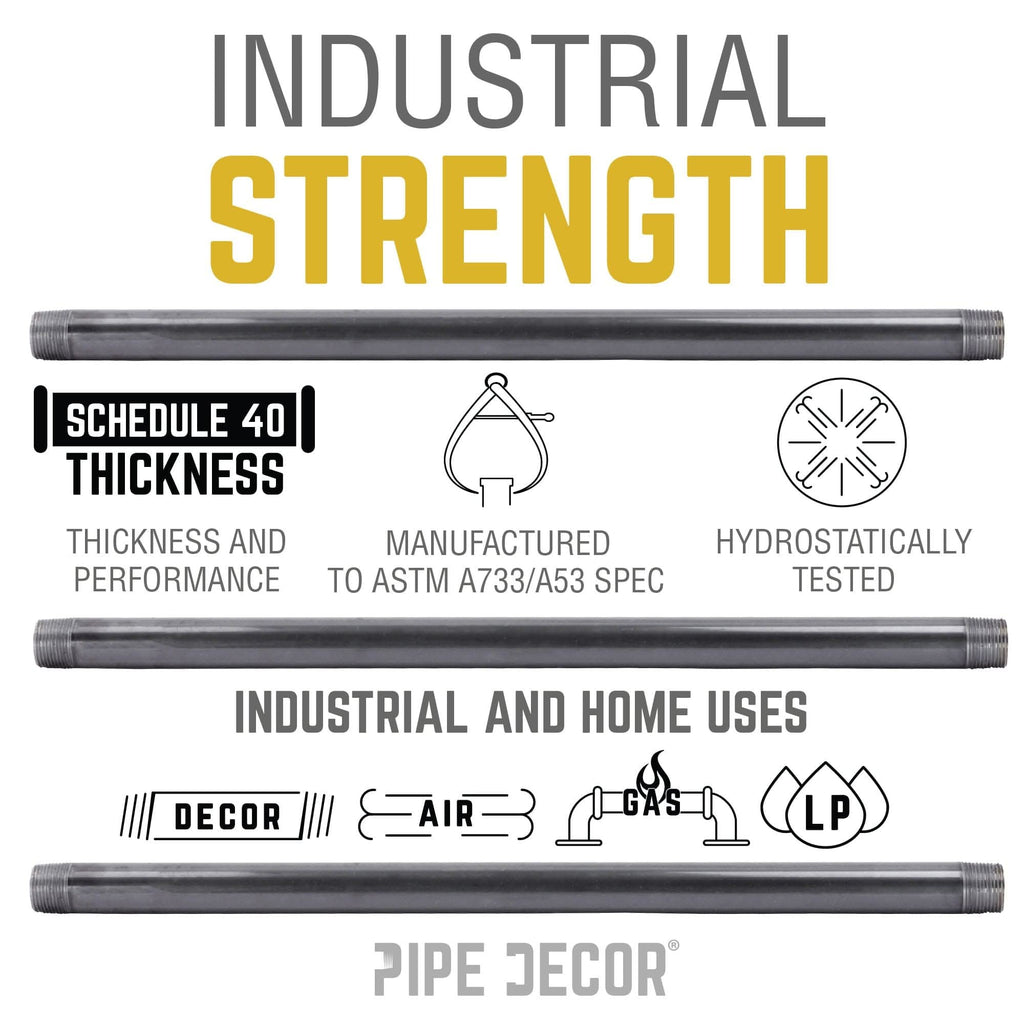 1/2 in. x 7 in. Black Pipe