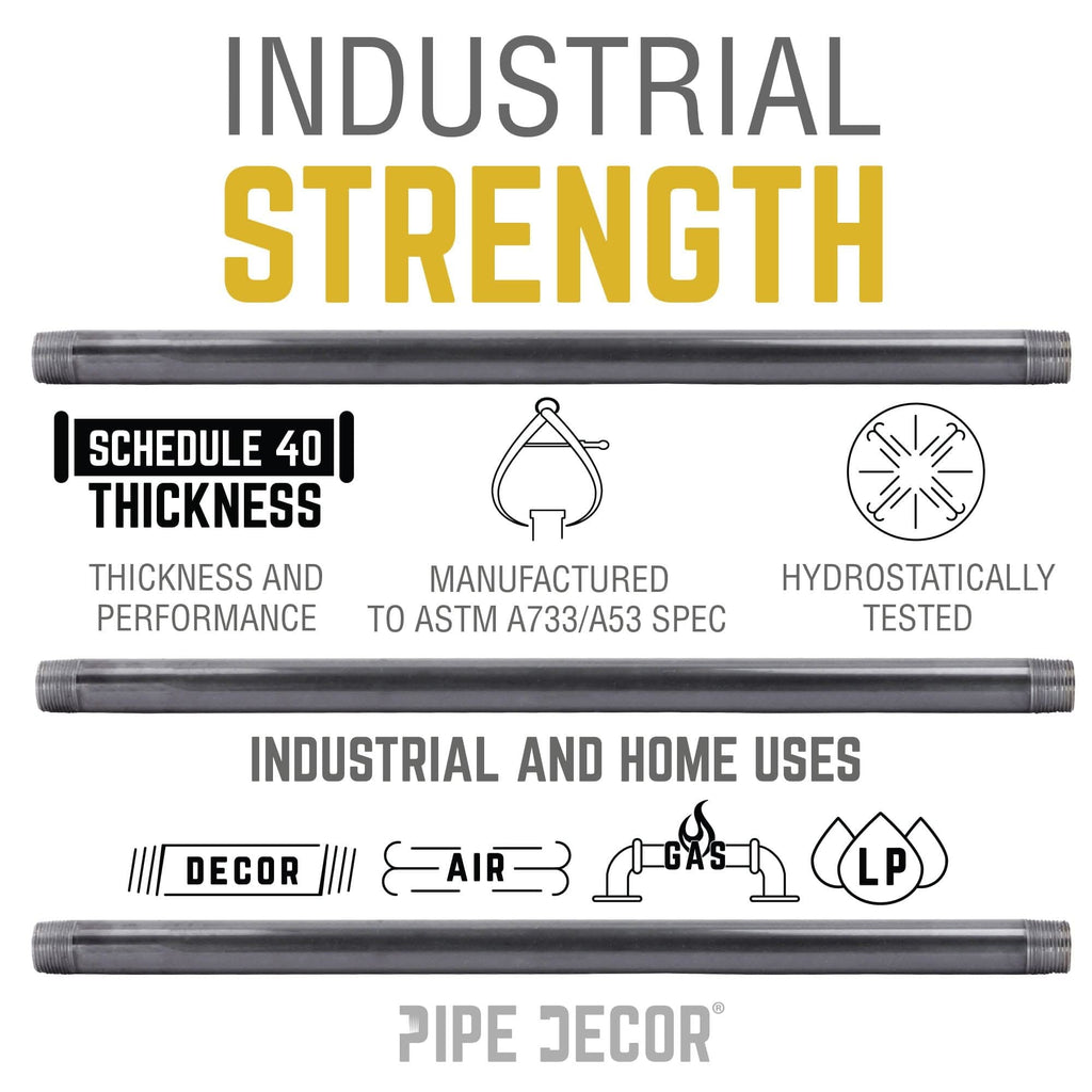 2 in. x 12 in. Black Pipe