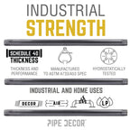 2 in. x 4 in. Black Pipe