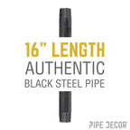 3/4 in. x 16 in. Black Pipe