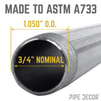 3/4 in. x 8 in. Black Pipe