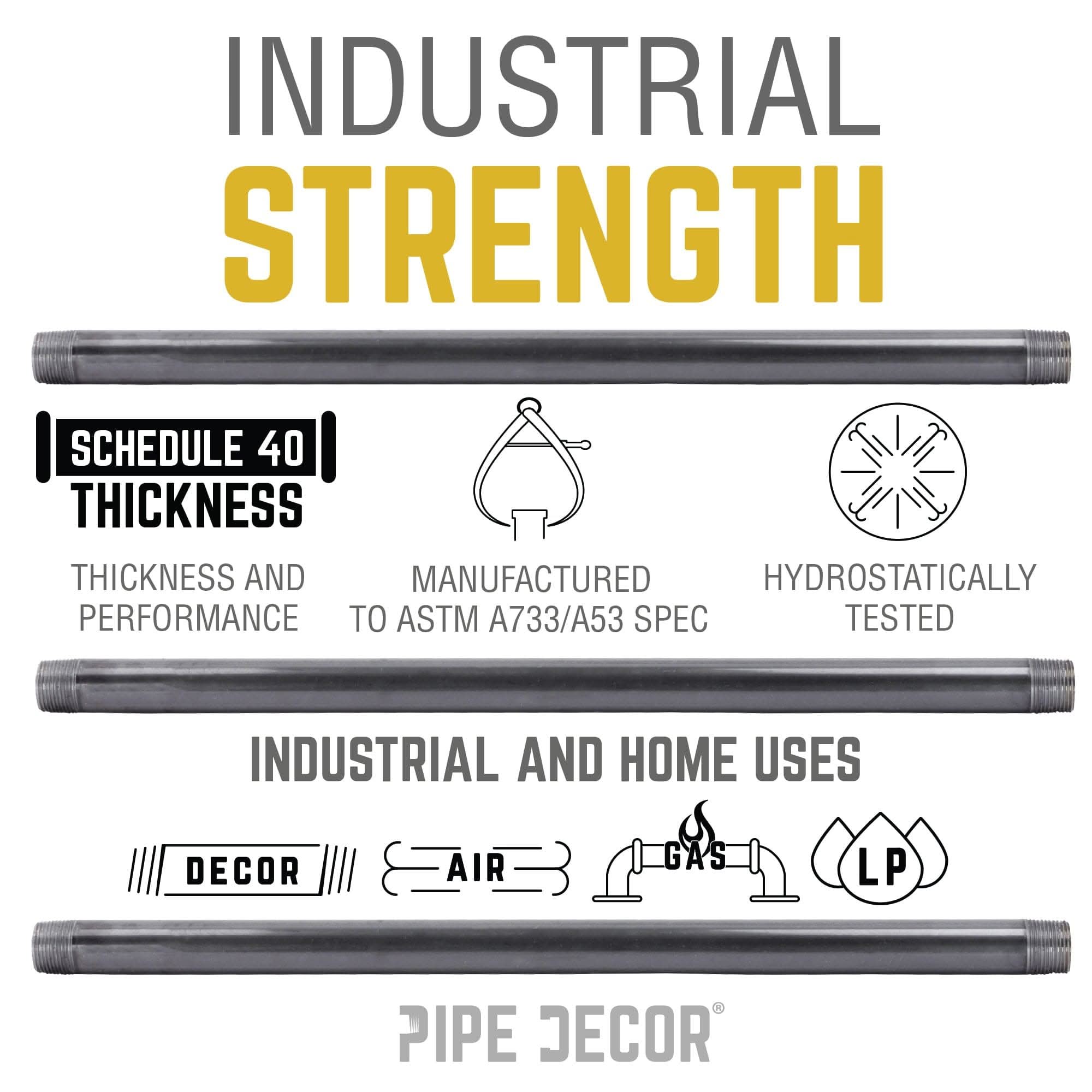3/4 in. x 8 in. Black Pipe