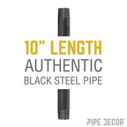 3/8 in. x 10 in. Black Pipe