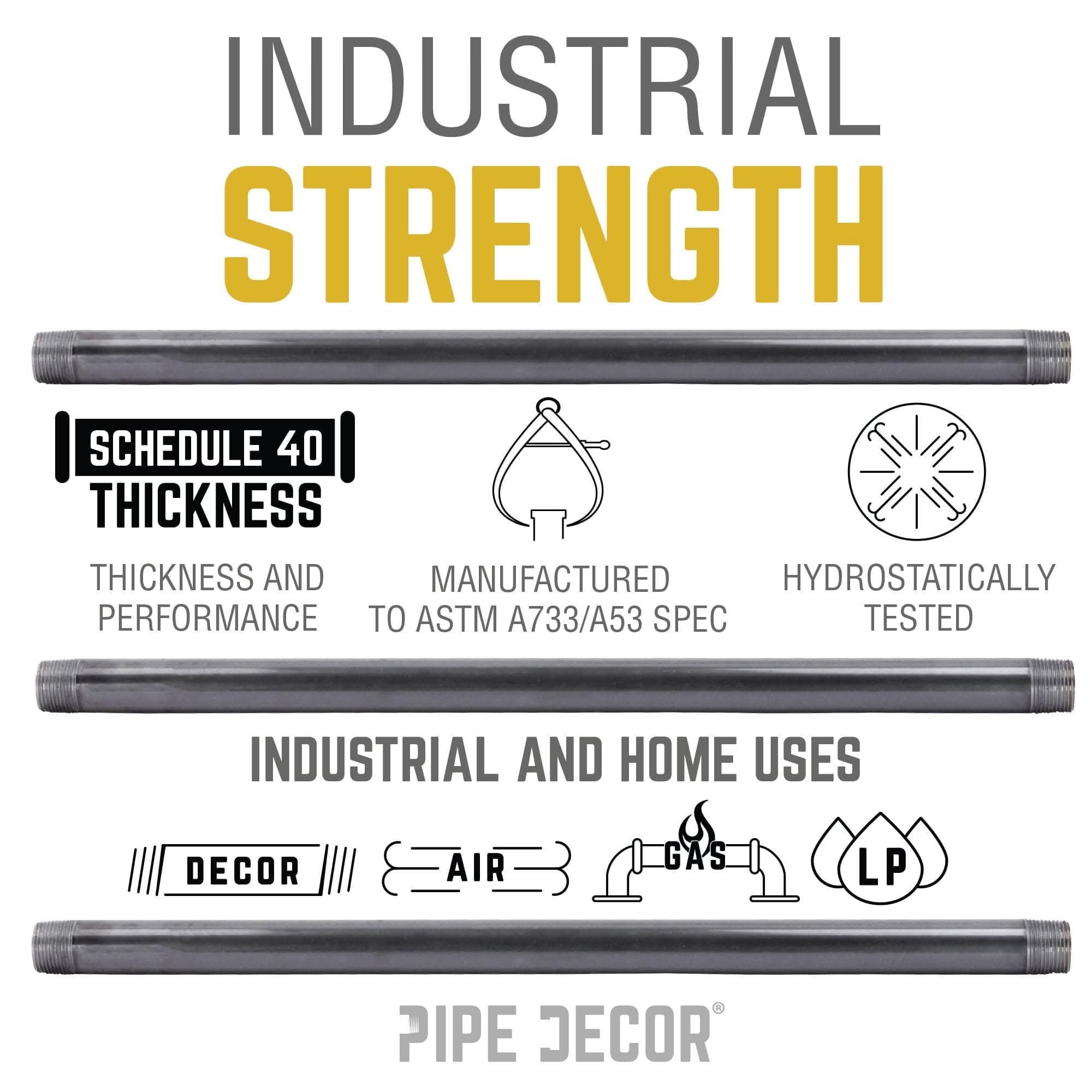 3/8 in. x 3 in. Black Pipe