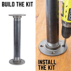 1 1/2 in. x 12 in. Round Flange Pipe Table Legs - 2 Pack
