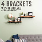 1/2 in. x 10 in. Shelf Bracket Kit, 4 Pack