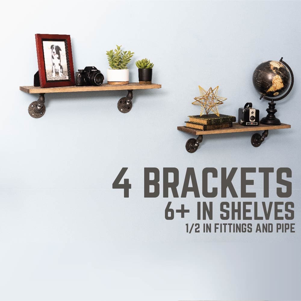 1/2 in. x 4 in. Double Flange Angled Bracket Kit, 4 Pack