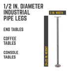 1/2 in. x 24 in. Round Flange Pipe Table Legs - 4 Pack