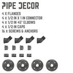 Wall Hook 4 Pack By PIPE DECOR