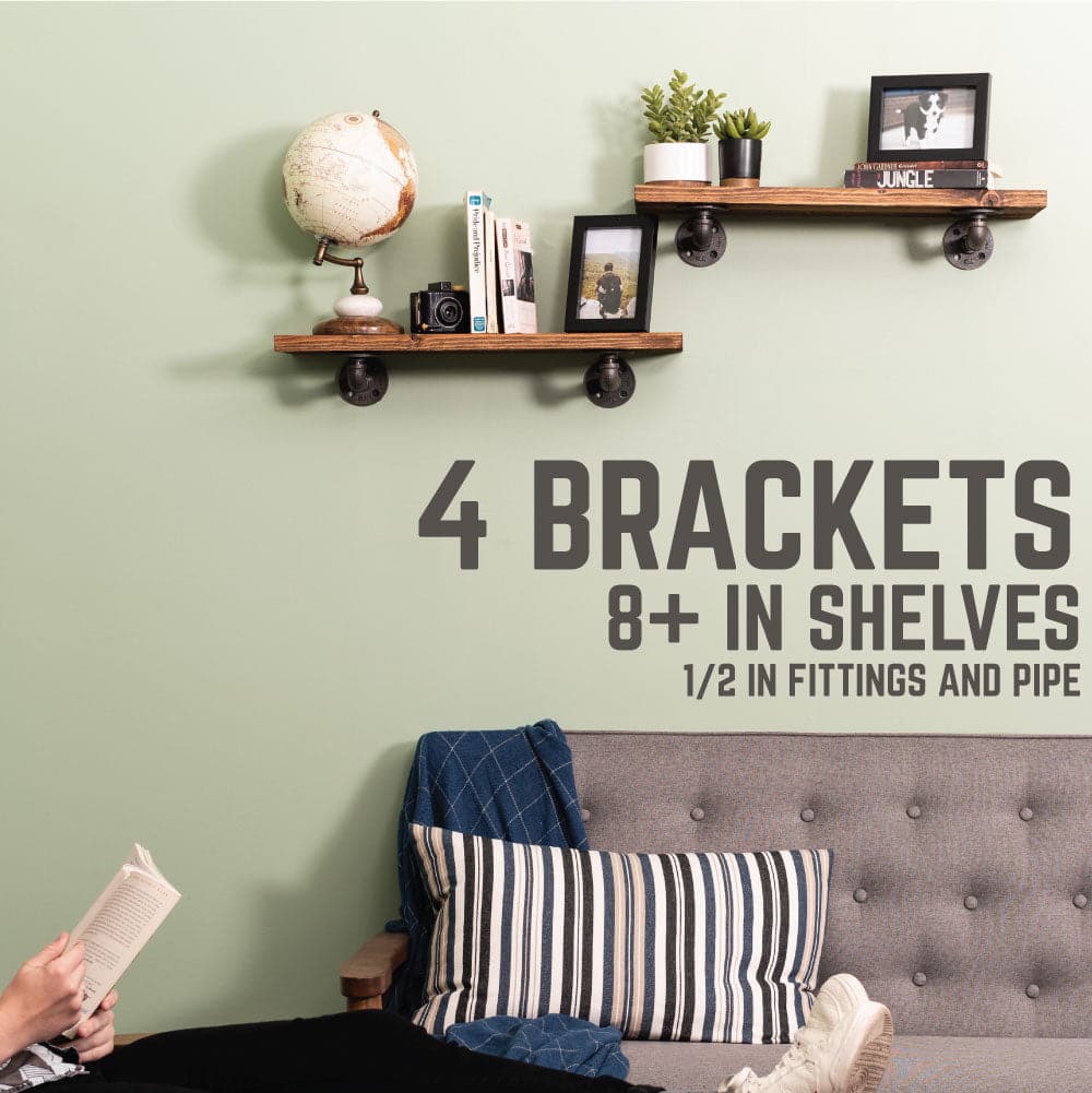 1/2 in. x 4 in. Double Flange Shelf Bracket, 4 Pack