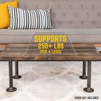 ¾ in. x 12 in. Round Flange Pipe Table Legs - 4 Pack