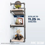 3 -Tier Wall Mounted Shelf By PIPE DECOR