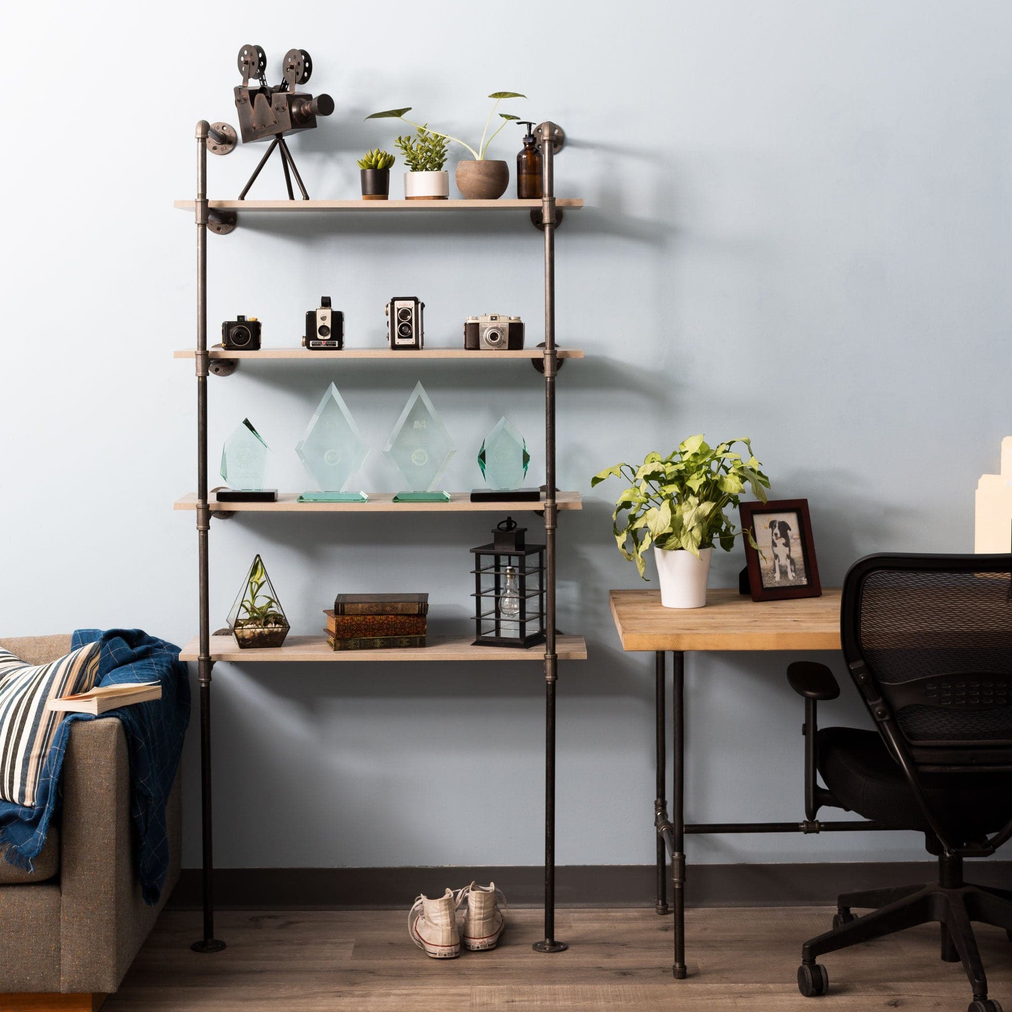 4 -Tier Floor Mounted Shelf By PIPE DECOR