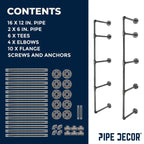 4 -Tier Wall Mounted Shelf By PIPE DECOR