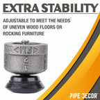 Furniture Leg Levelers for ½” Pipe Legs (4 Pack)