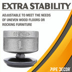 Furniture Leg Levelers for 1” Pipe Legs (4 Pack)