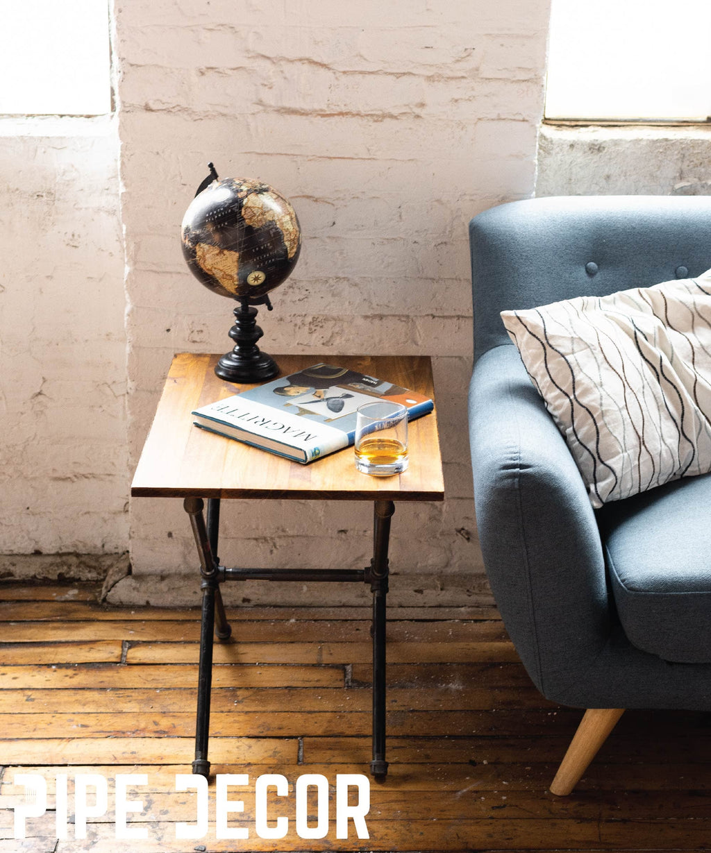 Criss Cross End Table By PIPE DECOR