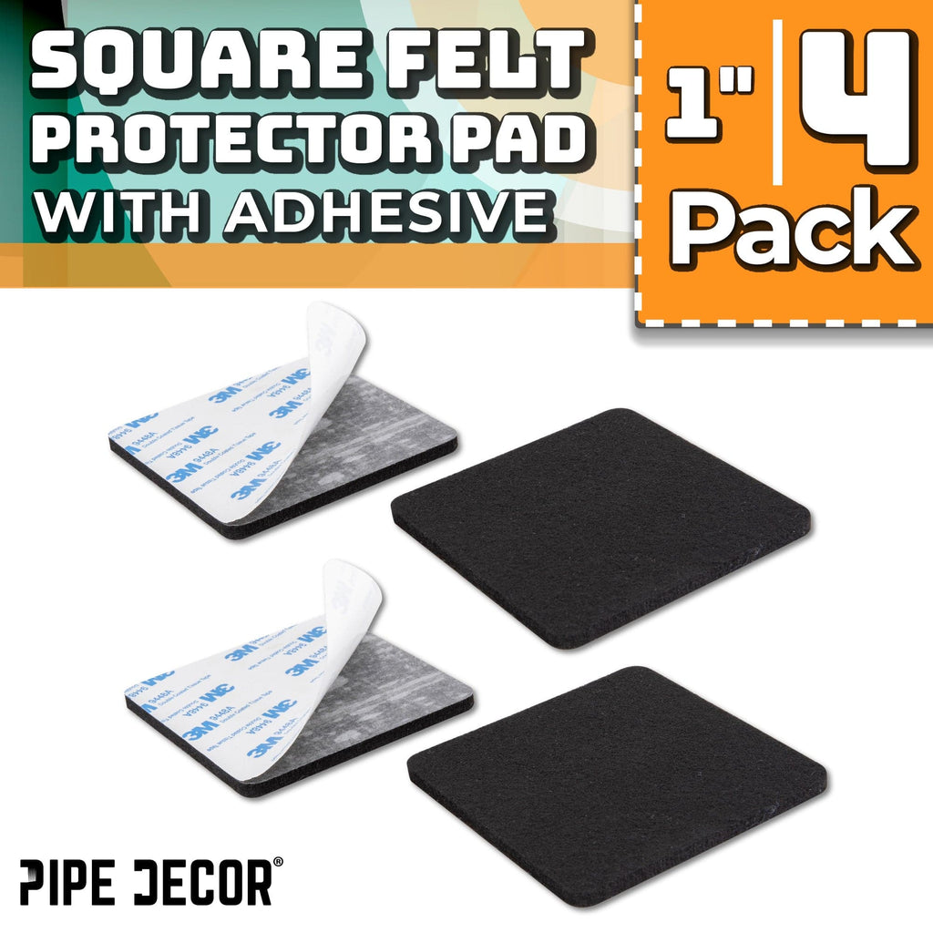 Heavy Duty Square Felt Pad for 1 in. Pipe Floor Flange, 3.5 in. x 3.5 in. (4-Pack)