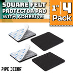 Heavy Duty Square Felt Pad for 1 in. Pipe Floor Flange, 3.5 in. x 3.5 in. (4-Pack)