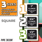 Heavy Duty Square Felt Pad for 3/4 in. Pipe Floor Flange, 3 in. x 3 in. (4-Pack)