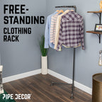 Freestanding Tee-Style Pipe Clothing Rack