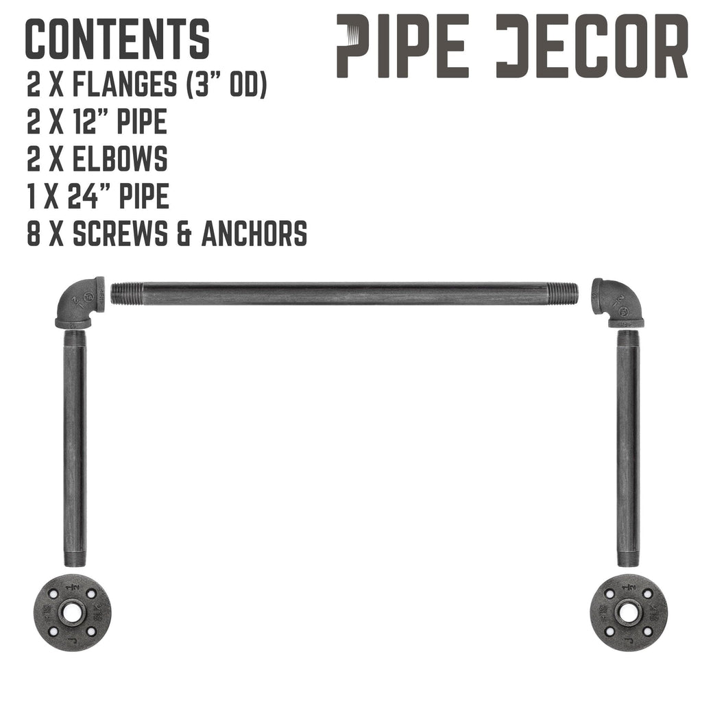 24 in. Industrial Pipe Clothing Rack (Wall Mounted)