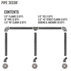 28 in. Tri-flange Wall Mounted Clothing Rack By PIPE DECOR