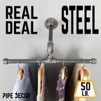 Wall-Mounted Tee-Style Pipe Clothing Rack