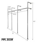 115 in. Wall Mounted Clothing Rack, Triple