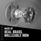 Black Industrial Spigot Wall Hook with Flange (2-Pack)