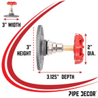 Red Industrial Spigot Wall Hook with Flange (2-Pack)