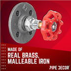Red Industrial Spigot Wall Hook with Flange (2-Pack)