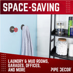 Red Industrial Spigot Wall Hook with Flange (2-Pack)