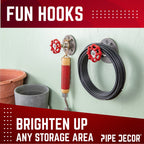 Red Industrial Spigot Wall Hook with Flange (2-Pack)
