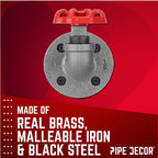 Red Industrial Curved Spigot Wall Hook with Flange (2-Pack)