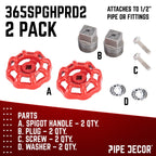Red Industrial Spigot with Plug (2-Pack)
