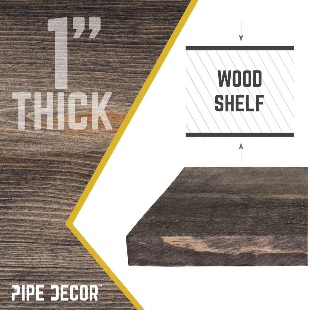 RESTORE Boulder Black 24 in. Wood Shelf (Wood Only)