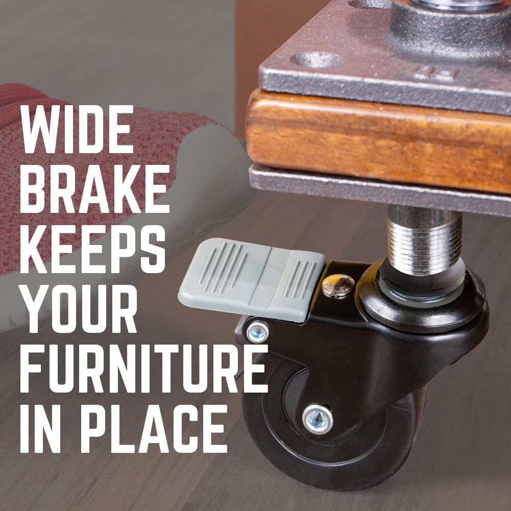 Swivel Caster Wheels for ¾" Pipe (4-Pack)