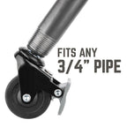 Swivel Caster Wheels for ¾" Pipe (4-Pack)