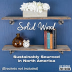 RESTORE Riverstone Grey 36 in. Live Edge Wood Shelf (Wood Only)